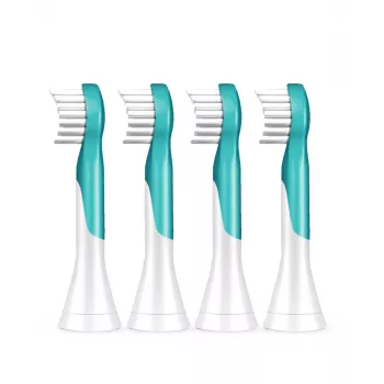 Cabezales de cepillo de repuesto Sonicare For Kids Philips HX6034/90 — pack de 4, azul/blanco, recambio cada 3 meses