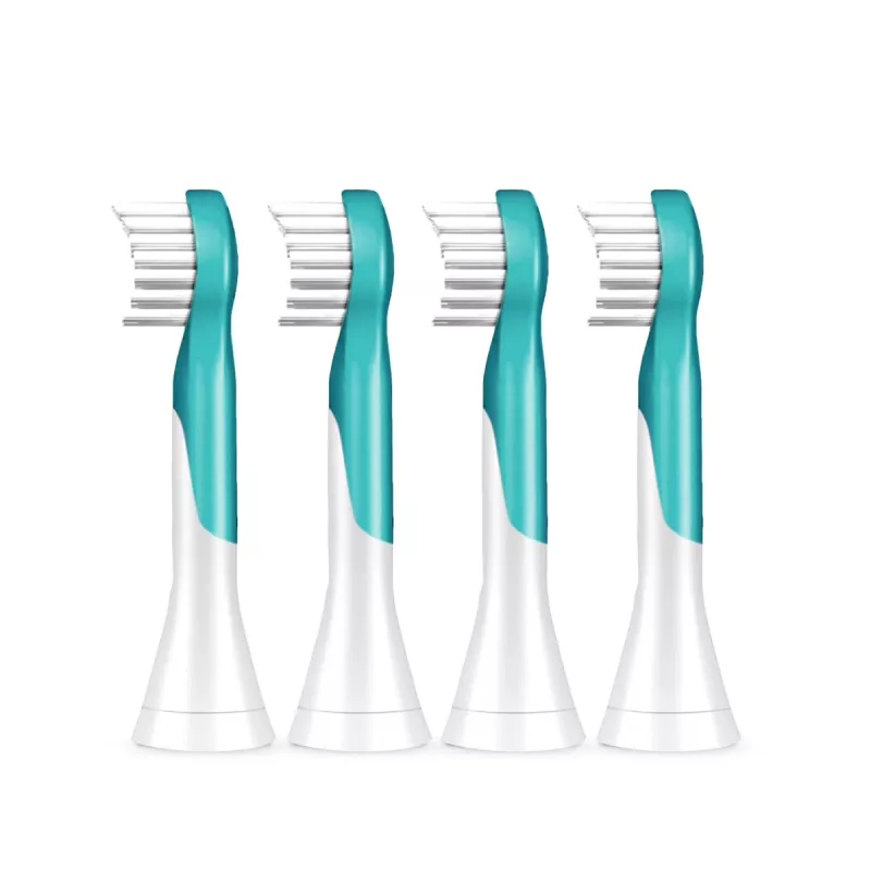 Cabezales de cepillo de repuesto Sonicare For Kids Philips HX6034/90 — pack de 4, azul/blanco, recambio cada 3 meses