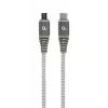 Cable de carga y datos USB Type-C a micro-USB de algodón trenzado GEMBIRD Premium, 1.5 m - Gris