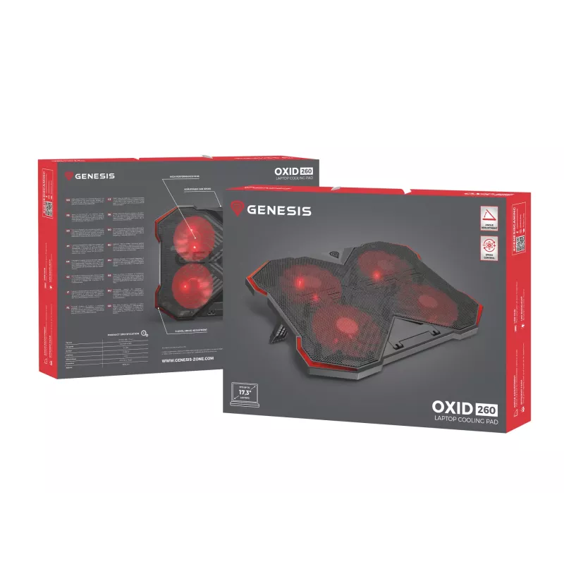 Base refrigeradora para portátil GENESIS Oxid 260 43,9 cm (17,3