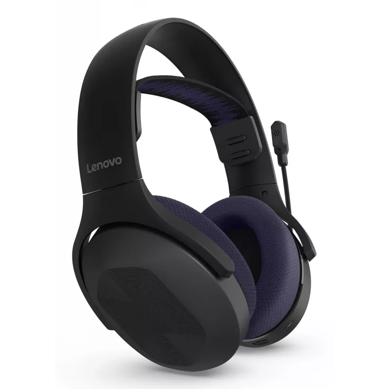 Auriculares Lenovo Legion H410 inalámbricos diadema gaming USB Type-C Bluetooth negros, morados