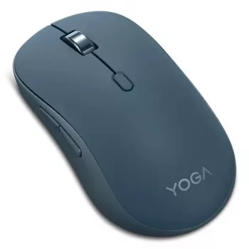 Ratón óptico inalámbrico ambidiestro Bluetooth Lenovo Yoga – 4000 dpi, 8 botones, rueda de desplazamiento, a pilas, verde azulado