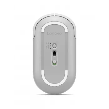 Ratón inalámbrico silencioso Lenovo 700 multidispositivo, ambidiestro, óptico, 4000 DPI, RF + Bluetooth, 8 botones, blanco
