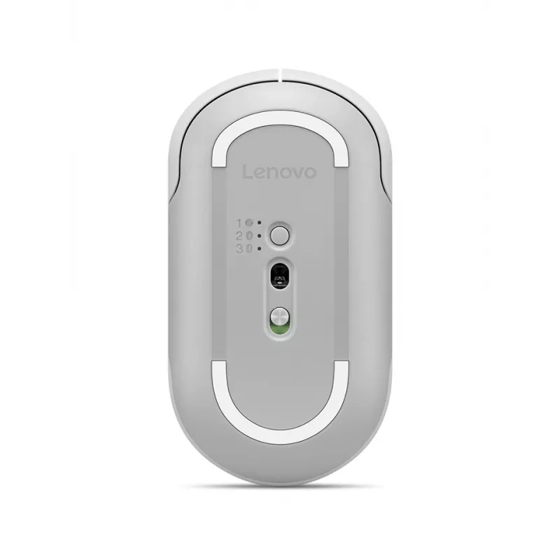 Ratón inalámbrico silencioso Lenovo 700 multidispositivo, ambidiestro, óptico, 4000 DPI, RF + Bluetooth, 8 botones, blanco