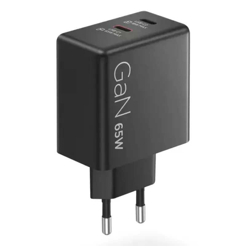 Cargador para dispositivos móviles Lenovo G0A6065BEU — cargador de CA universal para interior, 2× USB-C, 100–240 V, cable de 1,5 m, negro