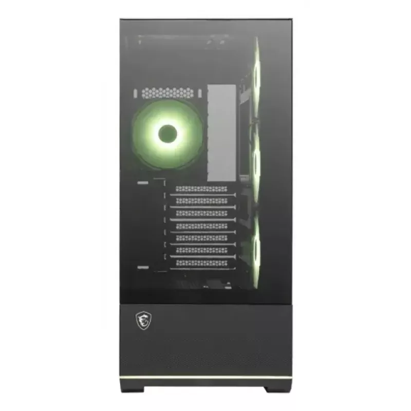Caja de PC MSI MAG PANO 110R PZ torre Midi — cristal templado, ATX, 3 ventiladores frontales de 120 mm, USB-C, compatible con radiadores de 360 mm