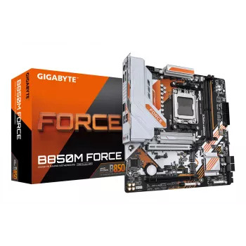Placa base GIGABYTE B850M FORCE - CPU AMD Ryzen 9000 Series, VRM digital de 8+2+2 fases, hasta 9600MHz DDR5 (OC), 1xPCIe 5.0 + 2xPCIe 4.0 M.2, 2.5 GbE LAN, USB 3.2 Gen 2