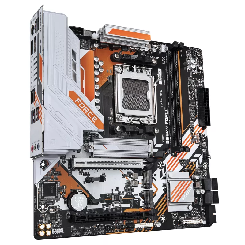 Placa base GIGABYTE B850M FORCE - CPU AMD Ryzen 9000 Series, VRM digital de 8+2+2 fases, hasta 9600MHz DDR5 (OC), 1xPCIe 5.0 + 2xPCIe 4.0 M.2, 2.5 GbE LAN, USB 3.2 Gen 2
