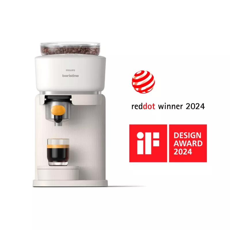 Philips Baristina cafetera espresso – espresso auténtico, fácil de usar. blanco leche con portafiltro amarillo mango (BAR300/03)