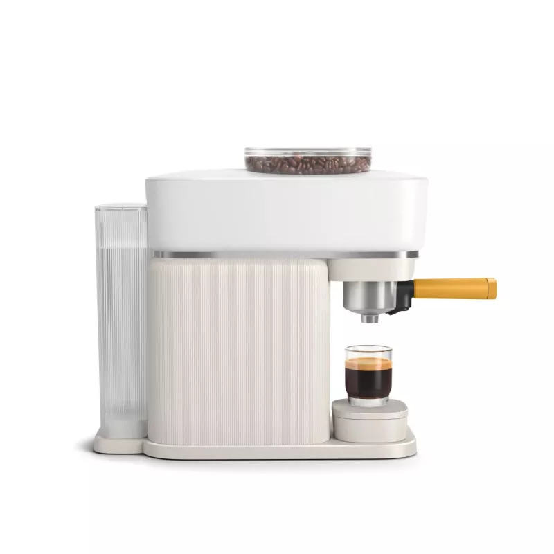 Philips Baristina cafetera espresso – espresso auténtico, fácil de usar. blanco leche con portafiltro amarillo mango (BAR300/03)