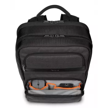 Targus CitySmart mochila informal negra, gris, piel sintética, poliuretano (PU)