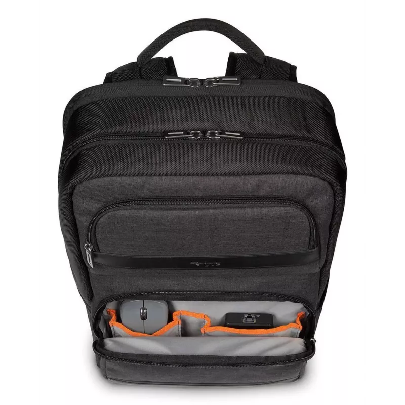 Targus CitySmart mochila informal negra, gris, piel sintética, poliuretano (PU)