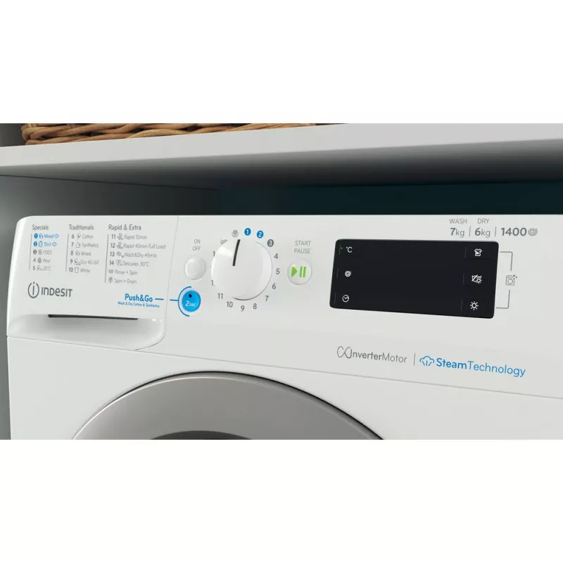 Indesit BDE 76435 WSV EE lavadora secadora de carga frontal independiente blanca