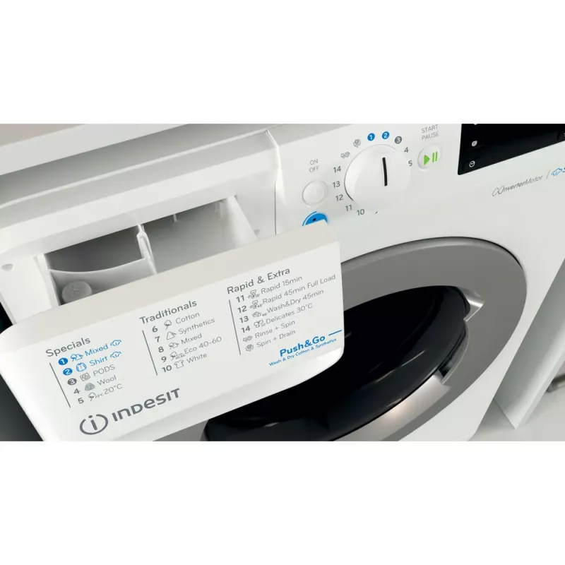 Indesit BDE 76435 WSV EE lavadora secadora de carga frontal independiente blanca