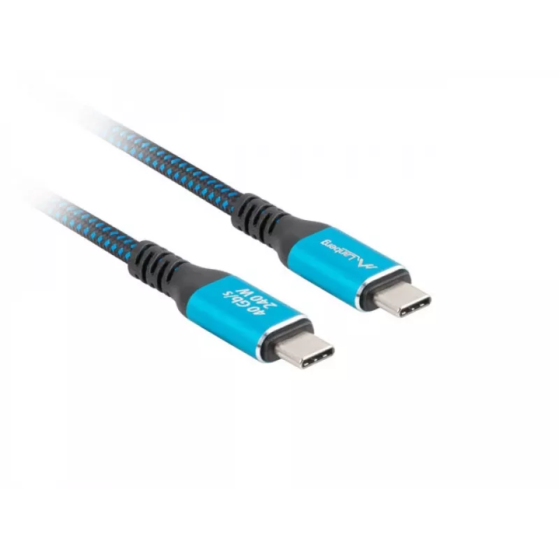 Lanberg CA-CMCM-44CU-0005-BK cable USB-C M/M USB4 de 0,5 m, 240 W, 8K 60 Hz