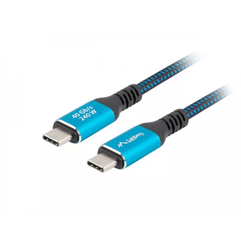 Lanberg CA-CMCM-44CU-0005-BK cable USB-C M/M USB4 de 0,5 m, 240 W, 8K 60 Hz