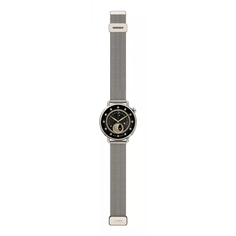 Xiaomi Watch S4 41 mm reloj inteligente, 1,32" AMOLED 466x466, GPS, NFC, 5 ATM, correa milanesa, Sunset Gold