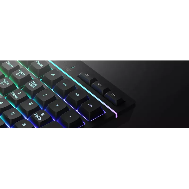 Teclado gaming con cable de tamaño completo Genesis Rhod 530, USB, QWERTY US, membrana, iluminación RGB, 114 teclas, cable de 1,8 m, negro