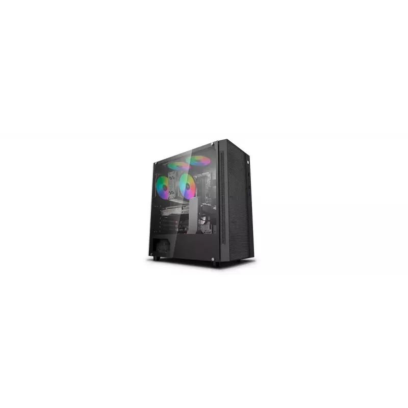 Caja de PC DeepCool Matrexx 55 Mesh semitorre negra — ATX, cristal templado, compatible con ventiladores de 120/140 mm