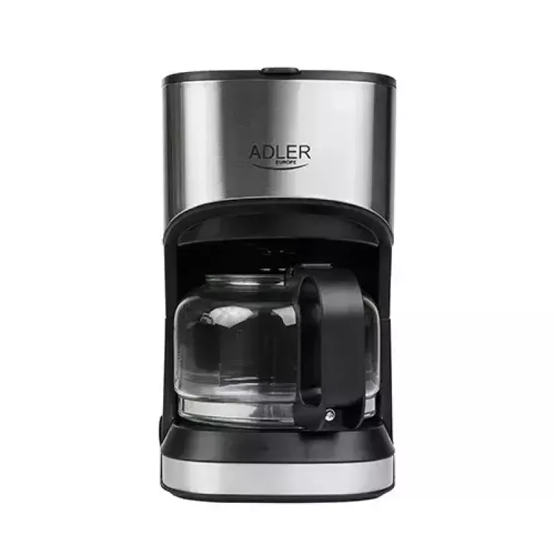 Cafetera de filtro Adler AD 4407, 550 W, jarra de 0,7 L, plata/negro, semiautomática