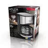 Cafetera de filtro Adler AD 4407, 550 W, jarra de 0,7 L, plata/negro, semiautomática