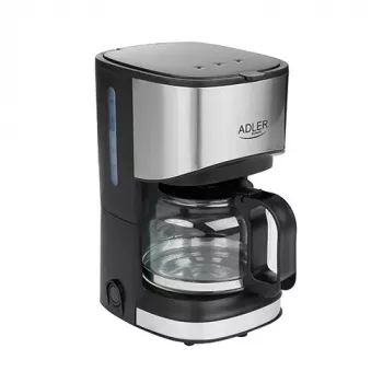 Cafetera de filtro Adler AD 4407, 550 W, jarra de 0,7 L, plata/negro, semiautomática