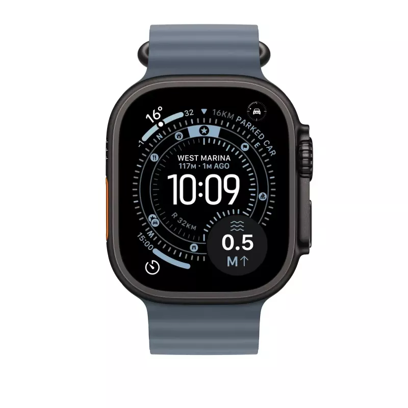 APPLE Correa Ocean Band 49 mm Anchor blue – Acabado titanio negro