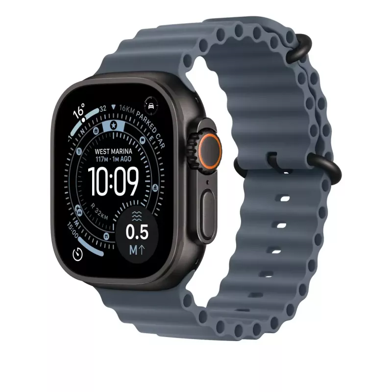 APPLE Correa Ocean Band 49 mm Anchor blue – Acabado titanio negro