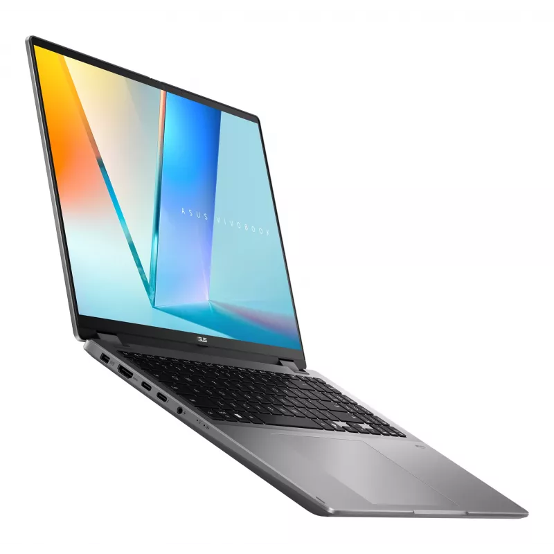 Portátil híbrido 2 en 1 ASUS Vivobook 16 Flip TP3607SH-RJ013W — Intel Core Ultra 7 258V, pantalla táctil 16 inch 3K, 32 GB LPDDR5x, 1 TB SSD, NVIDIA GeForce RTX 5050, WIN11 Home, gris