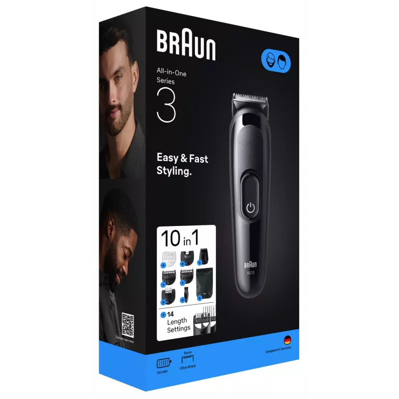 Braun AIO3560 Cortapelos/Recortador Negro 14 Níquel-metal hidruro (NiMH)