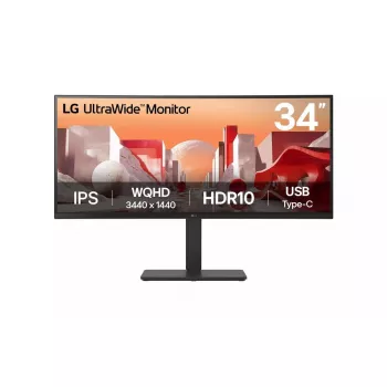 Monitor LG 34BA75QE-B 34 inch Wide Quad HD (3440 x 1440) IPS Curvo, 5 ms, USB-C, VESA, altavoces