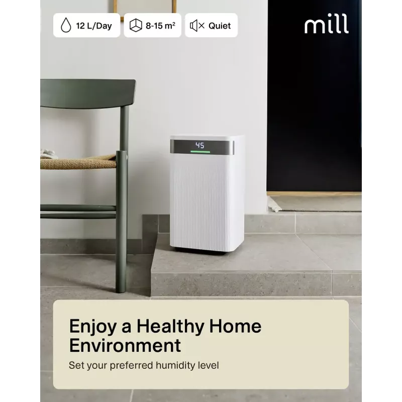 Deshumidificador Mill MDH12 200W para estancias de hasta 15 m²