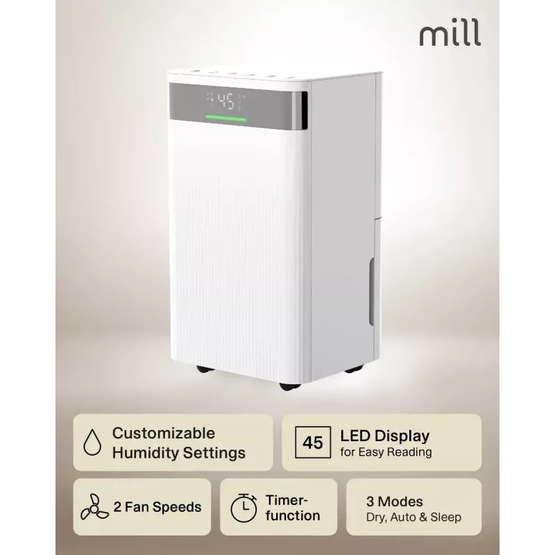 Deshumidificador Mill MDH12 200W para estancias de hasta 15 m²
