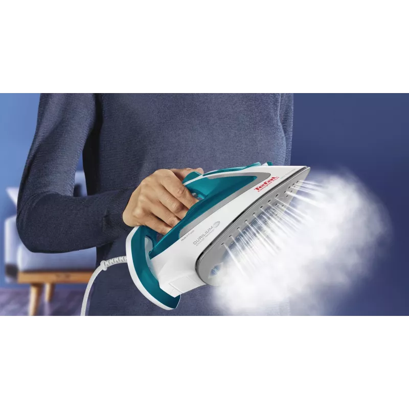 Plancha Tefal EasyGliss Plus FV5718 plancha de vapor suela Durilium 2400 W turquesa, blanco