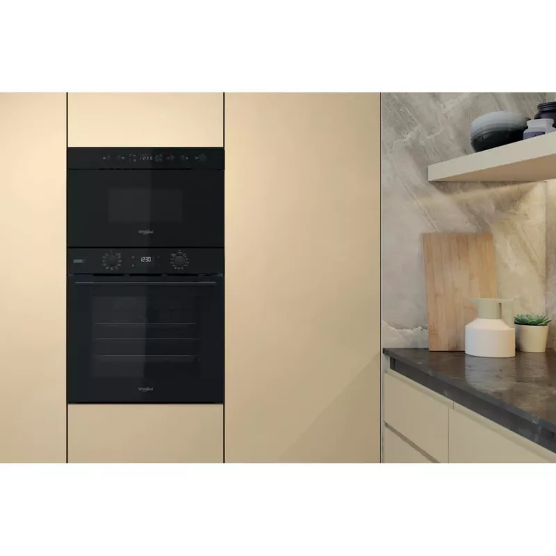 Microondas empotrable Whirlpool MBNA920B, grill, 750 W, 22 L, negro, puerta push