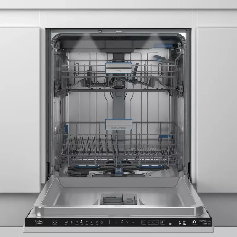 Lavavajillas BEKO | BDIN38542P | Integrable | Ancho 60 cm | Número de cubiertos 15 | Número de programas 8 | Clase de eficiencia energética C | Pantalla | Función AquaStop | Blanco