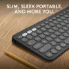 Teclado Logitech Pebble Keys 2 K380s Universal RF Wireless + Bluetooth QWERTY US International Grafito