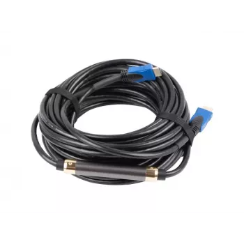 Cable HDMI LANBERG CA-HDMI-20CU-0200-BK — 20 m, HDMI 2.0, 18 Gbit/s, 4K (2160p), 144 Hz, ARC, Ethernet, dorado