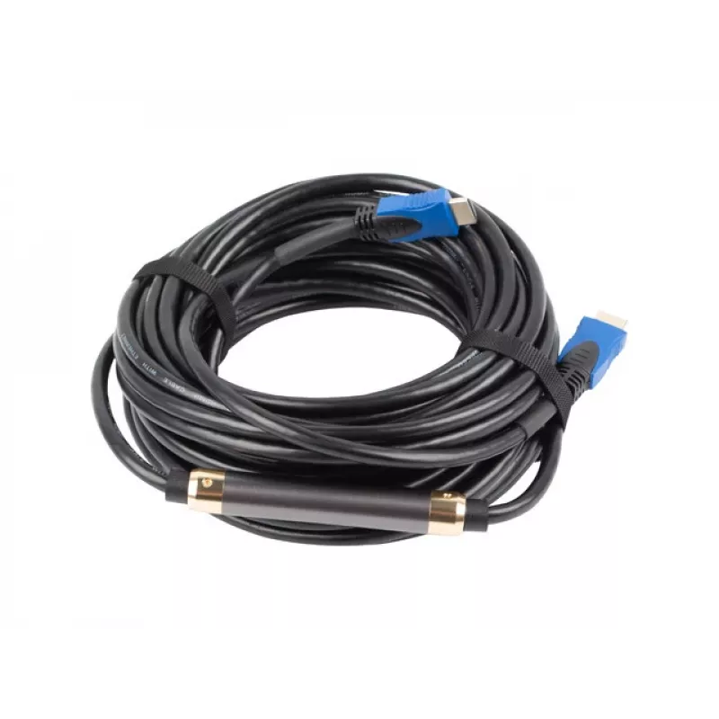 Cable HDMI LANBERG CA-HDMI-20CU-0200-BK — 20 m, HDMI 2.0, 18 Gbit/s, 4K (2160p), 144 Hz, ARC, Ethernet, dorado