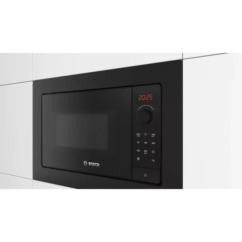 Microondas de empotrar Bosch Serie 2 BFL623MB4 20 L 800 W indicador LED negro mando giratorio