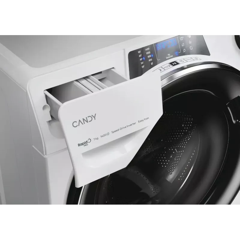 Lavadora Candy RapidÓ PRO RP4 476BWMBC/1-S carga frontal 7 kg 1400 RPM blanca