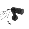 Micrófono para PC con cable GENESIS Radium 350D – USB Type-A/Type-C, sensibilidad -48 dB, 16–14.000 Hz, cable de 2,5 m, negro