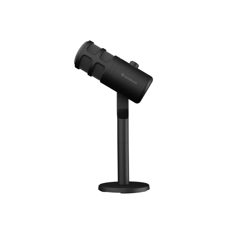 Micrófono para PC con cable GENESIS Radium 350D – USB Type-A/Type-C, sensibilidad -48 dB, 16–14.000 Hz, cable de 2,5 m, negro