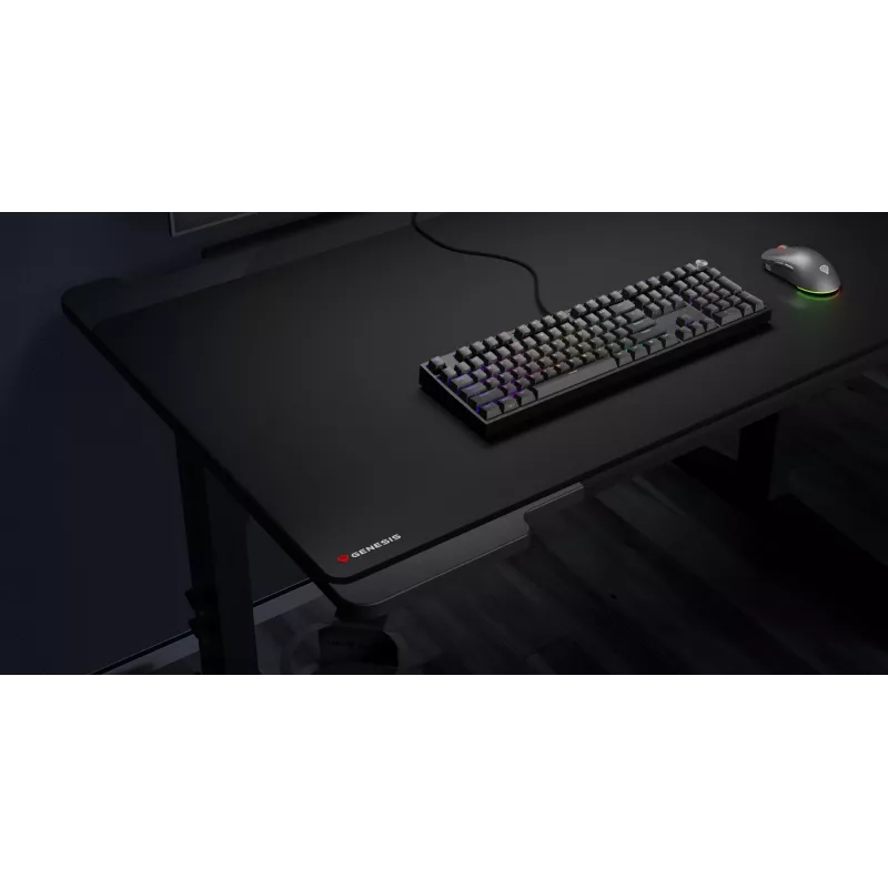 GENESIS Carbon 500 Hyper Logo, negra, monocromática, tela, goma, alfombrilla de ratón gaming