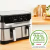 Freidora Tefal Dual Easy Fry & Grill EY905D doble 8,3 L de sobremesa 2700 W freidora de aire acero inoxidable