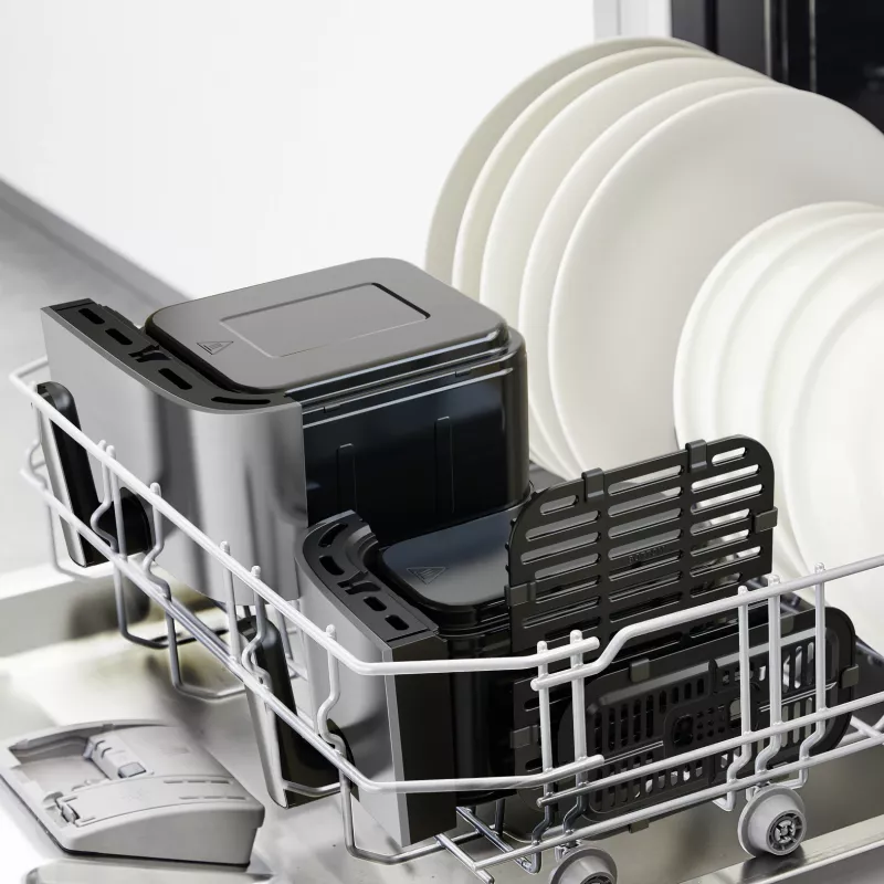 Freidora Tefal Dual Easy Fry & Grill EY905D doble 8,3 L de sobremesa 2700 W freidora de aire acero inoxidable