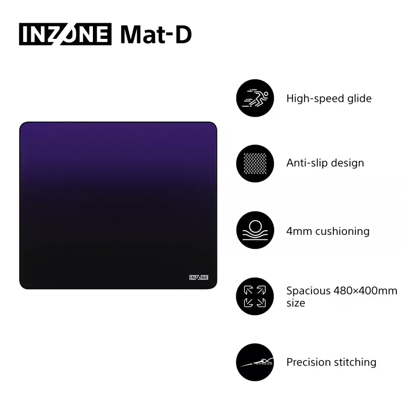 Alfombrilla de ratón gaming Sony INZONE Mat-D negra