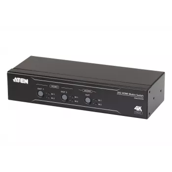 ATEN 2 x 2 True 4K HDMI Matrix Switch con audio de-embedder