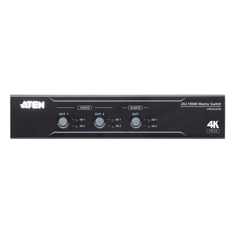 ATEN 2 x 2 True 4K HDMI Matrix Switch con audio de-embedder
