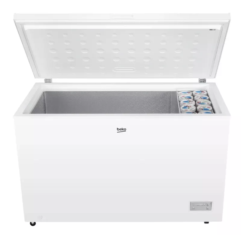 Arcón congelador BEKO CF380EWN — 371 l, compresor inverter, clase E, blanco